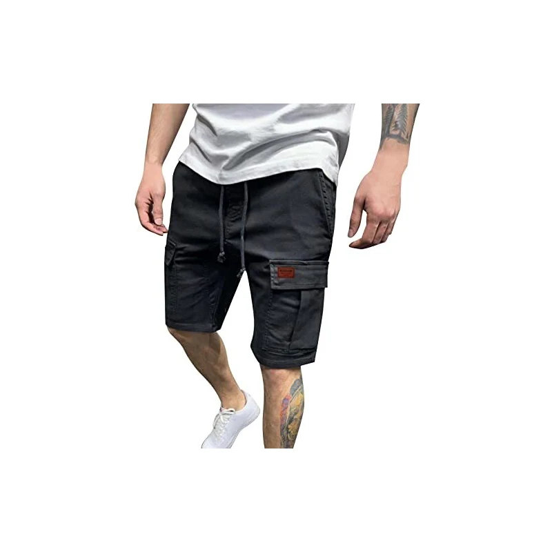 Pantaloncini Chino Slim Fit Uomo GINGTTO – Stretch, Vita Media, Multitasche, Ideali Per Estate