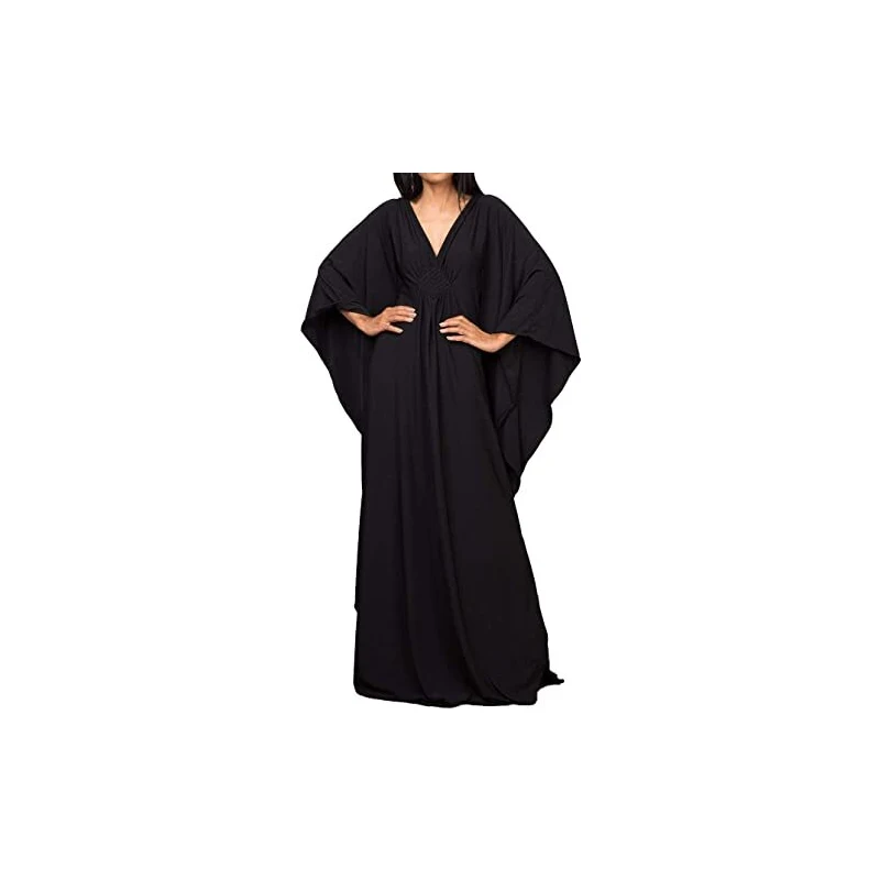 Copricostume Lungo Donna JACWERA Con Scollo A V E Bottoni, Maniche Arrotolate, Leggero, Blu Navy, Taglia M - 4
