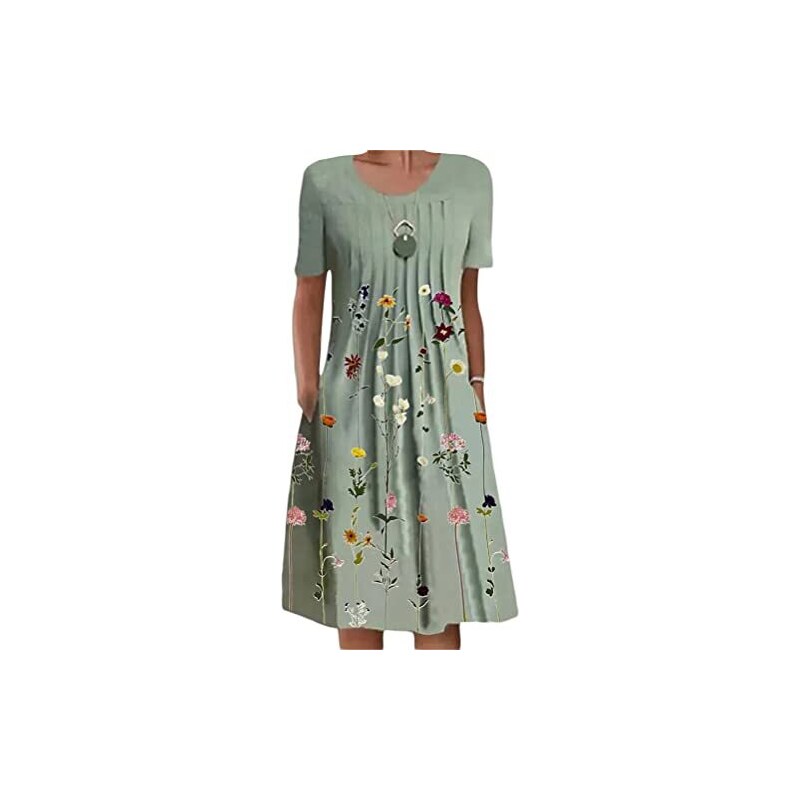 Yesgirl Vestiti da Donna Estivi Scollo V Manica Lunga Vestiti Casual