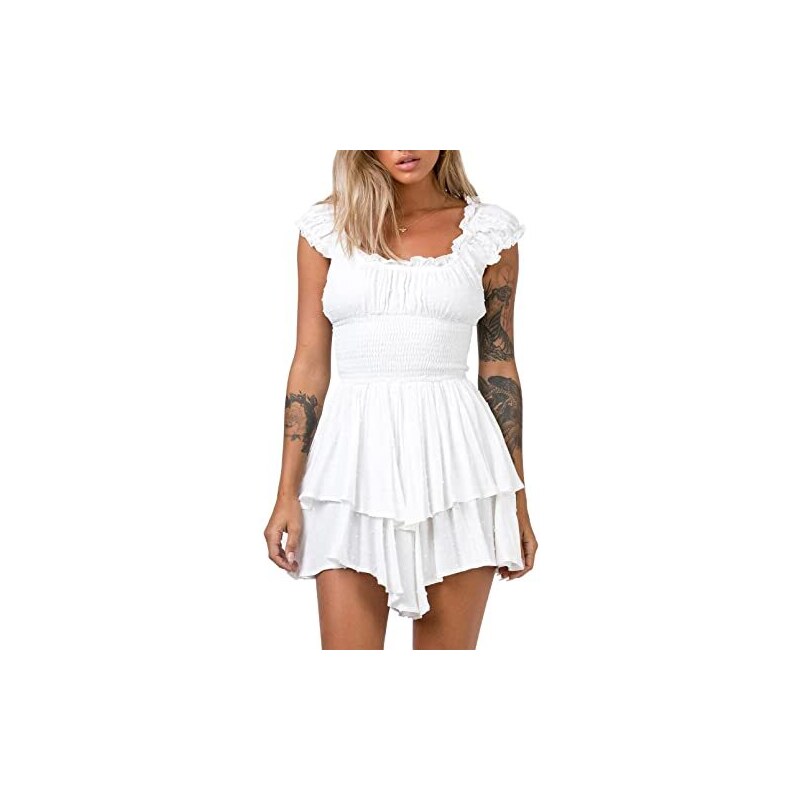 FYMNSI Abito messicano da donna con spalle scoperte, abito lungo da