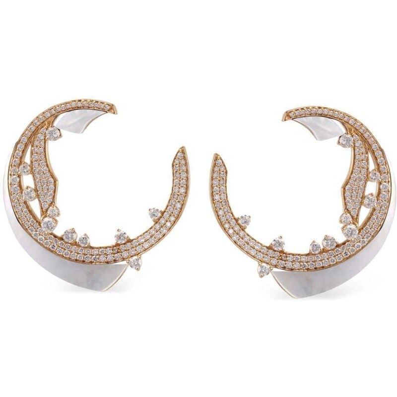 Orecchini In Oro 18K Con Madreperla E Zircone – Modelli 6 Mm, Chiusura A Vite Antiperdita, Fatti A Mano In Spagna, Anti Allergici