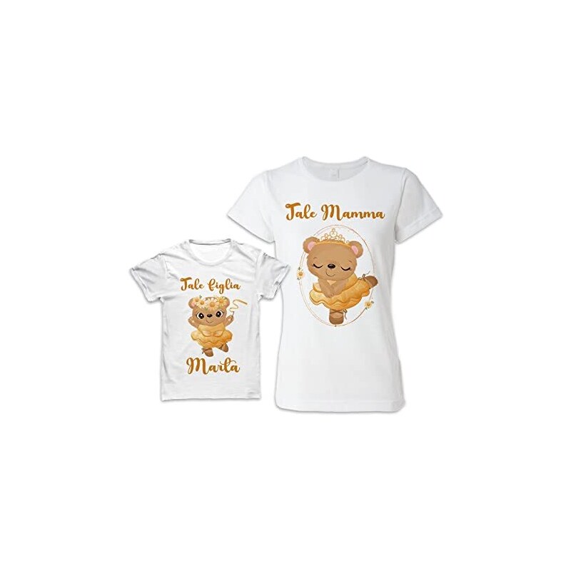 love print Coppia di T-Shirt Magliette Mamma E Figlio/Figlia Idea Regalo Festa della Mamma Diva Little Diva (Bianco Bimba 11/12 Anni, S