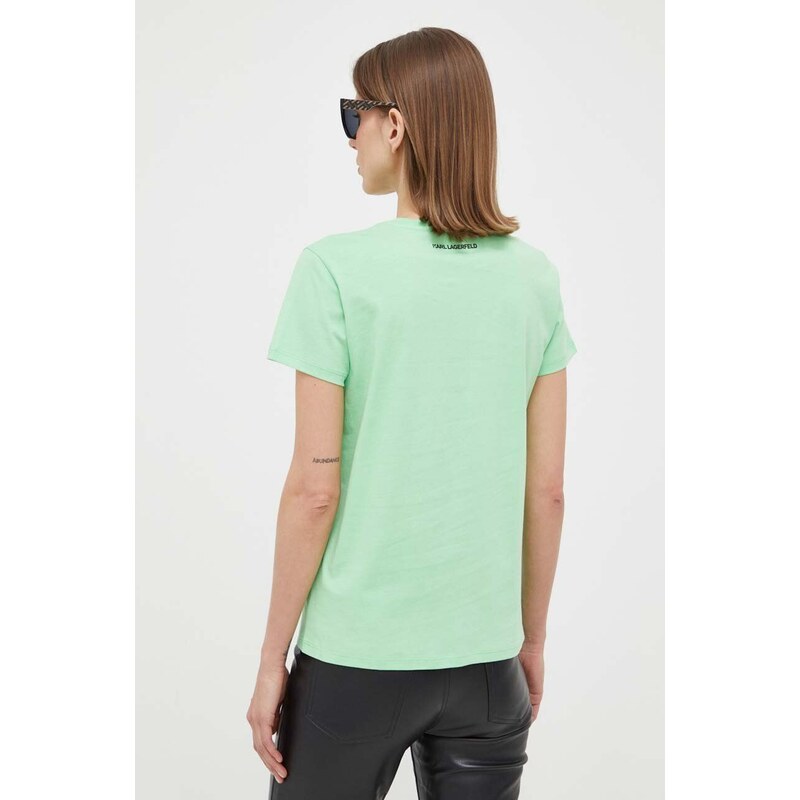 Karl Lagerfeld t-shirt in cotone colore verde