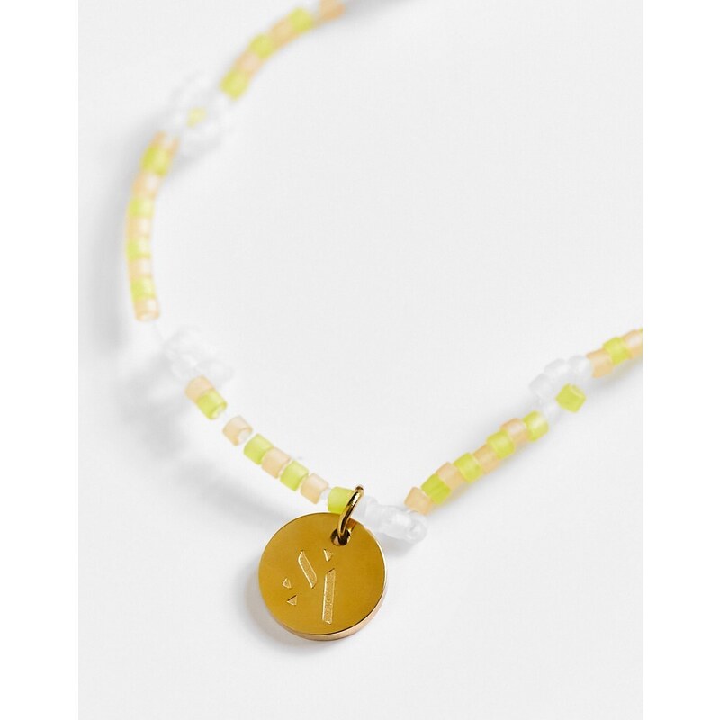 SUI AVA - Bracciale da festival giallo con perline e charm a forma di margherita