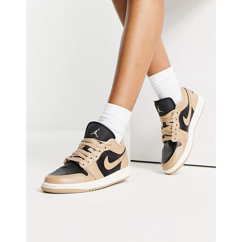 Jordan AJ1 Sneakers basse marroni e nere Marrone Stileo