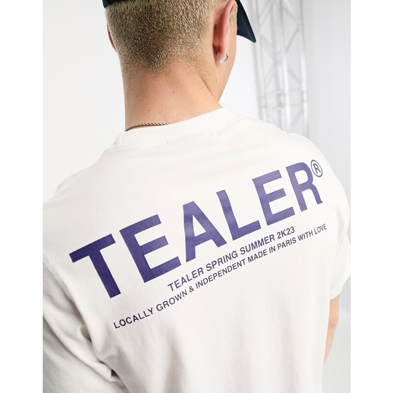 Tealer - T-shirt bianca con logo-Bianco