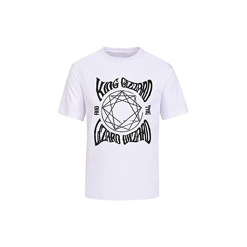 Metromania King Gizzard And The Wizard Lizard T-Shirts Men's Unisex Tee Shirt White Black XL