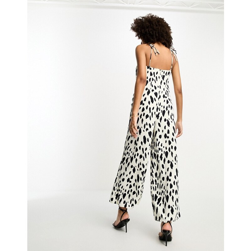 Tuta Intera Senza Maniche River Island, Colore Ecru, 100% Cotone - Nuova Con Difetto