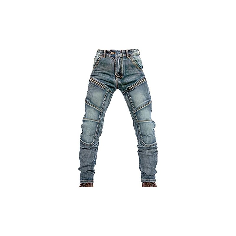 Pantaloni Jeans In Pelle Vera Nera Da Uomo - Modello Biker BLUF - Leather Fever