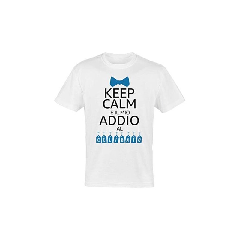 My Digital Print - T Shirt Uomo Divertenti, Keep Calm è Il Mio Addio al  Celibato, Magliette