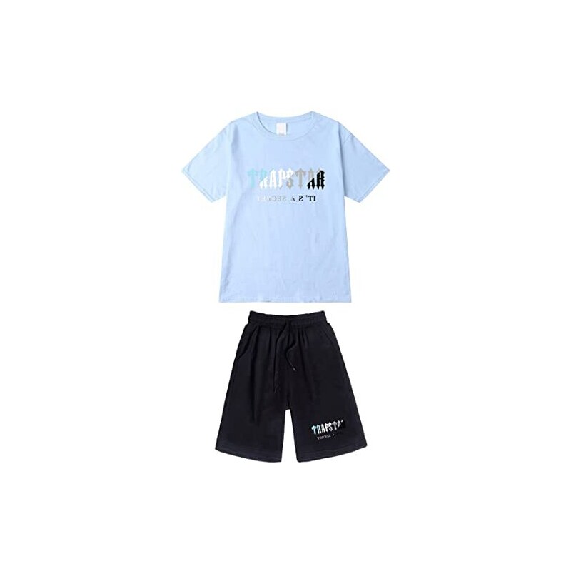 Tuta Uomo 2 Pezzi Estate - Set Maglietta Manica Corta + Pantaloncini Larghi In Cotone Leggero, Sportivo Casual