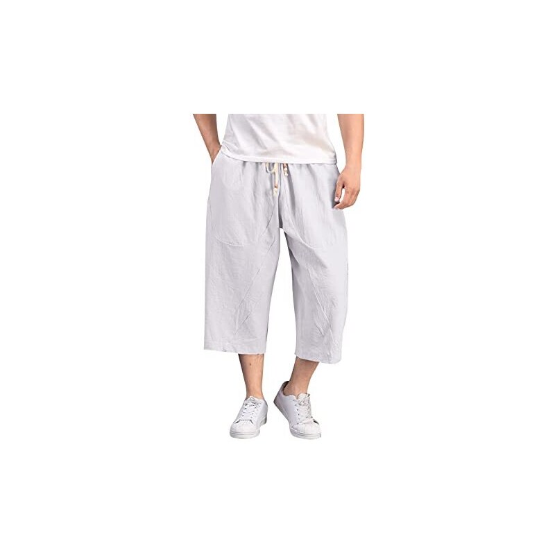 Uxxnjfg Pantaloni Uomo Estivi Leggeri Lino Eleganti Pantaloni - 13