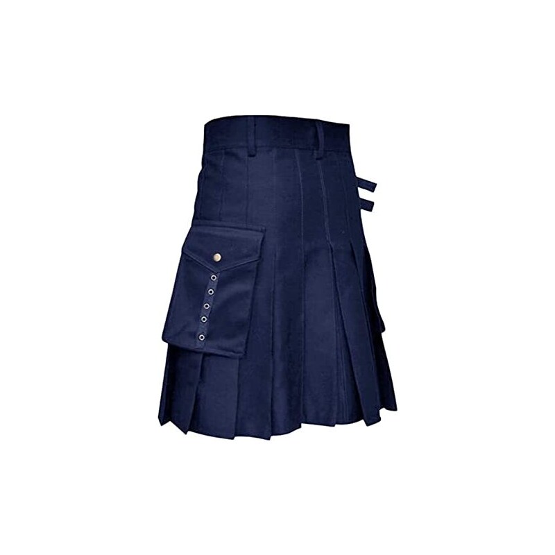 Kilt tradizionale da uomo, alla moda e casual, a quadri, con tasche