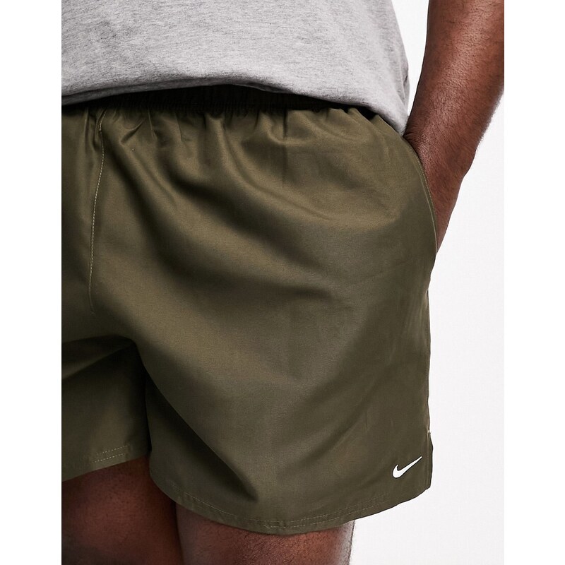 Nike Swimming Plus - Pantaloncini da bagno stile volley da 5" kaki-Verde