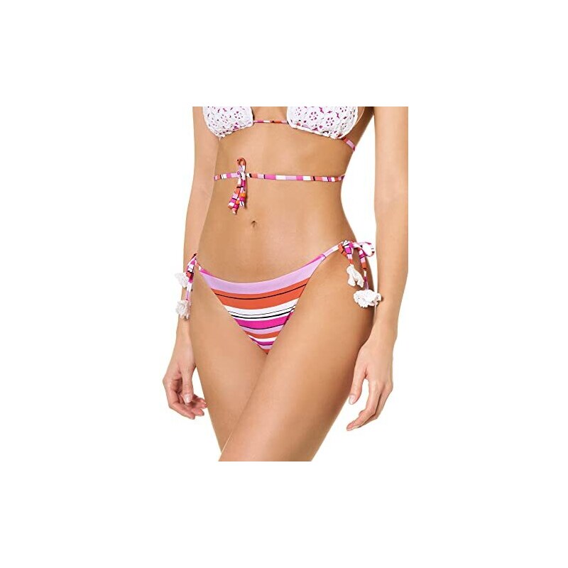 Goldenpoint Bikini Donna Costume Slip con Laccetti Crochet, Colore Multicolor, Taglia M