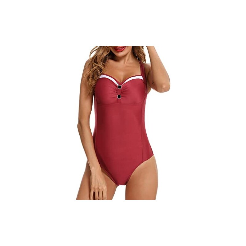 Costume Intero Scollo V A Triangolo BWOOOWE – Bikini Contenitivo Donna In Nylon E Spandex, Perfetto Per Spiaggia E Piscina