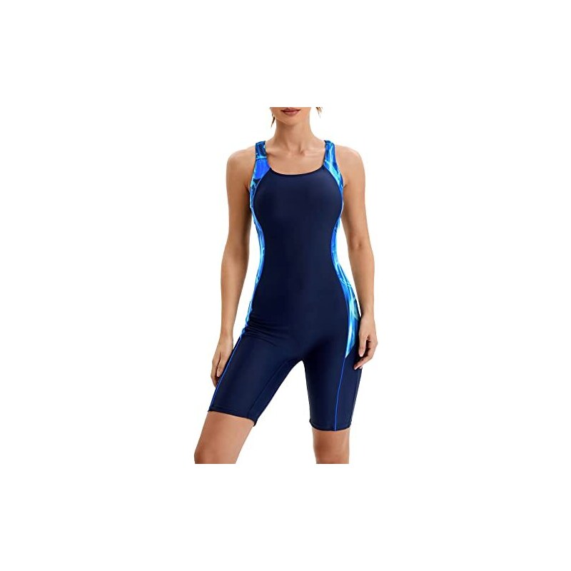 BeautyIn Costume Intero Sportivo Donna Boyleg Con Racerback - Costume Da Bagno Con Reggiseno Imbottito E Protezione UPF50+