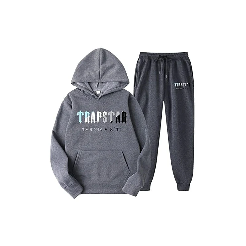 FLYCHEN Uomo Trapstar London Felpa con Cappuccio Pantaloni