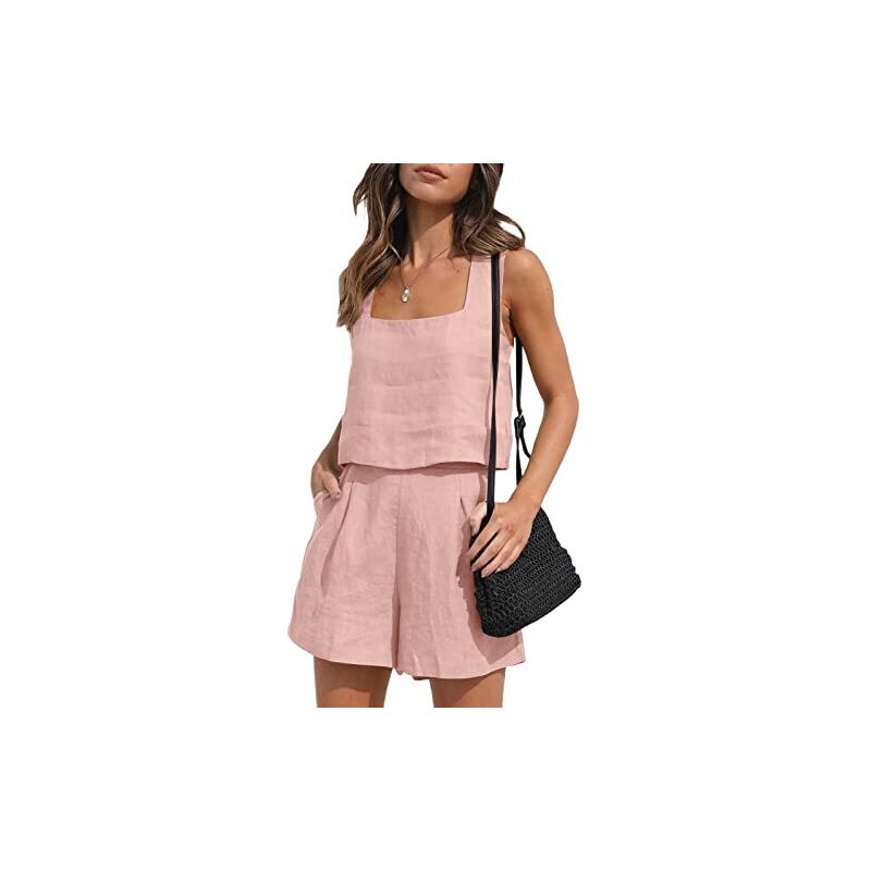 Tuta Donna Chunpin Scollo Quadrato Maniche Corte - Elegante E Comoda, Colore Vino, Taglia X-Large