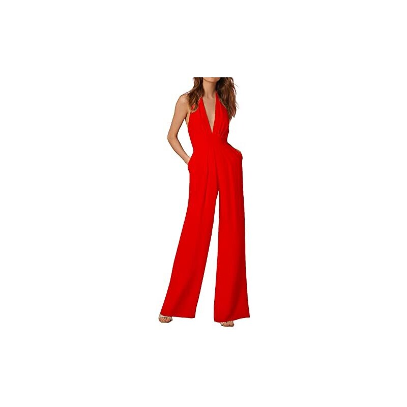 Tuta intera donna palazzo floreale manica corta scollo a v APPST2 nuova