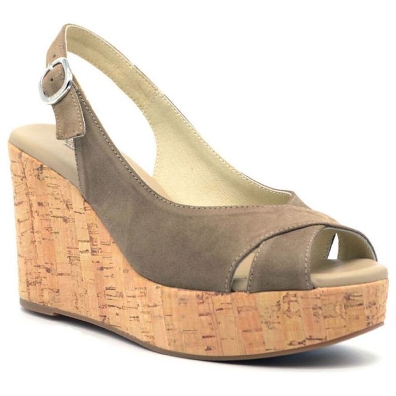 Nero Giardini sandalo zeppa in sughero - Stileo.it