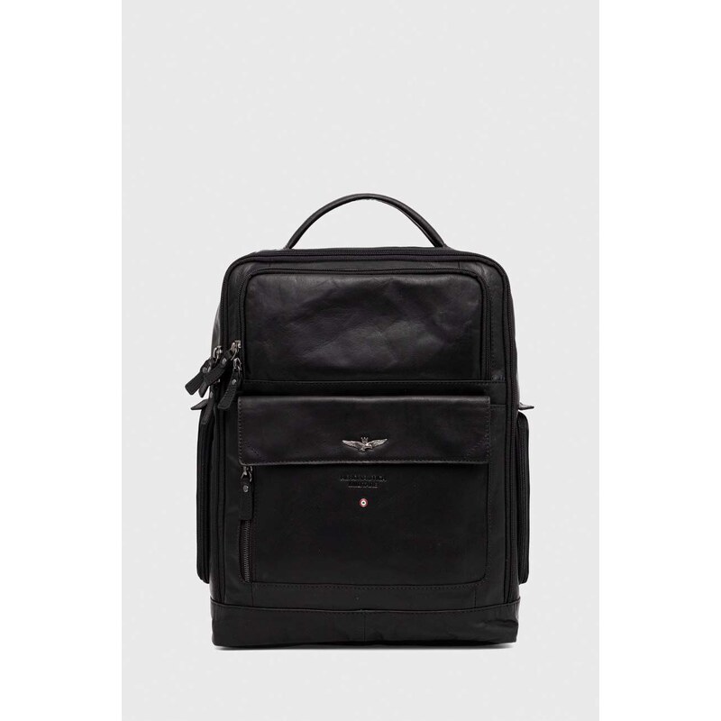 Zaino Monospalla Aeronautica Militare AM-483: Trasformabile, Nero Gommato, Dimensioni 30x20x10 Cm - Stile Militare