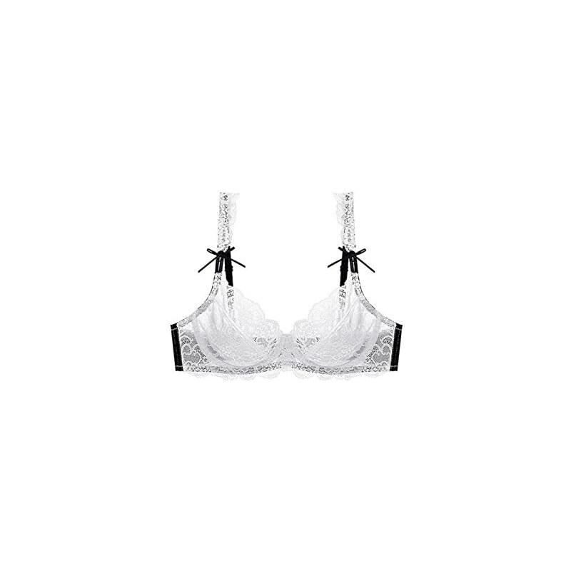 Lingerie Sexy Con Fiocco - Reggiseno E Mutandine In Poliestere, Costume Da Studentessa, Bianco - Foto 2