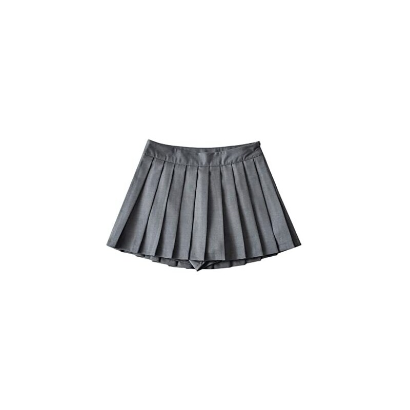 FORKIS Gonna Donna Gonne in Alto Estate Mini Gonne Femminili Gonne Vintage Gonna Coreana Gonne da Tennis Corta Bianca Nera-Dark Grey,S