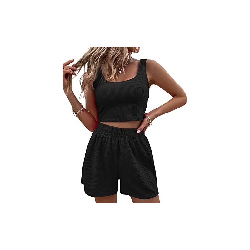 Tute Per Donna Tuta Donna Due Pezzi Con Top Peplum Manica Corta E Pantaloni Perfetta Per A 872623 - Foto 7