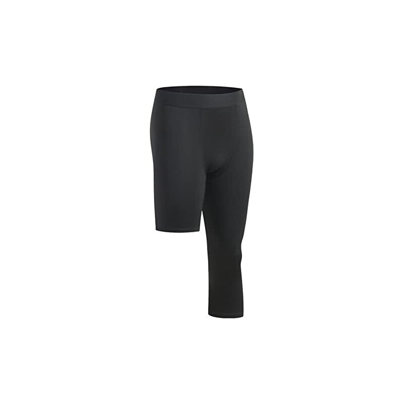 Pantaloni Compressione Uomo 3/4 - Leggings Sportivi Fitness, Corsa, Palestra, Slim Fit - Foto 2
