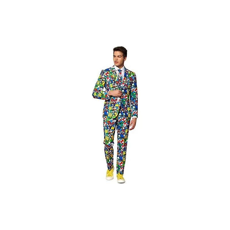 OppoSuits Crazy Prom Suits for Men Super Mario Comes with Jacket