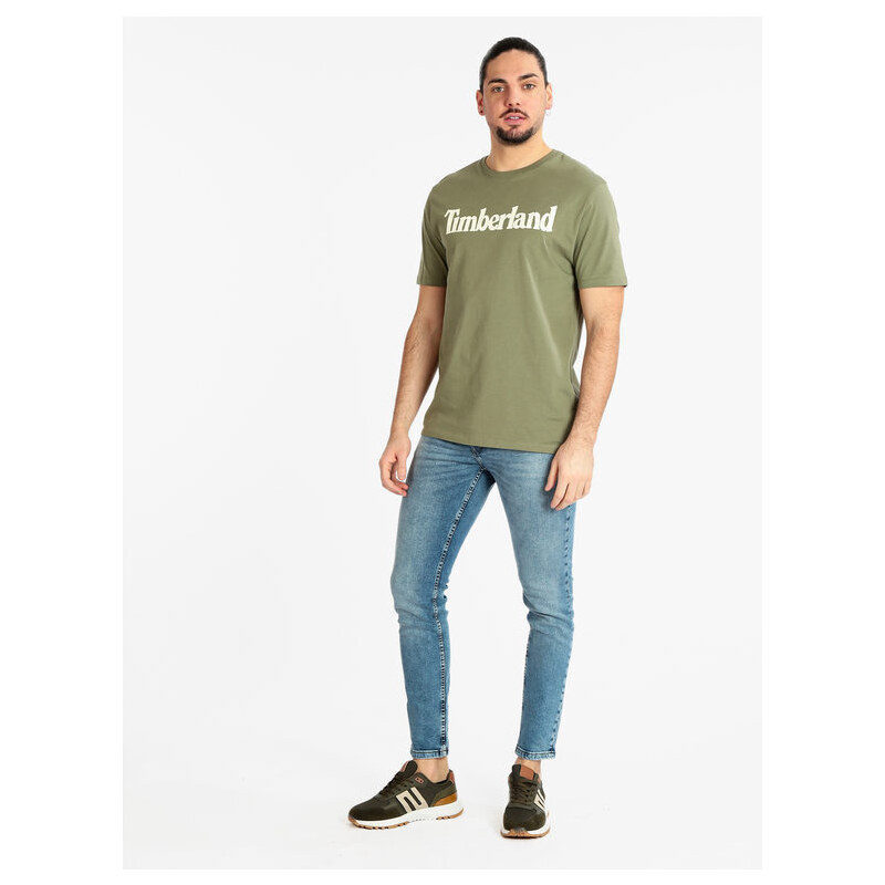 Timberland T-shirt Manica Corta Da Uomo Con Scritta Verde Taglia Xxl