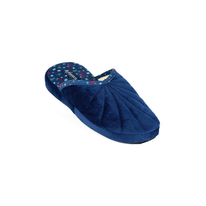 De Fonseca Pantofole Donna Effetto Velluto Con Fiori Blu Taglia 38/39