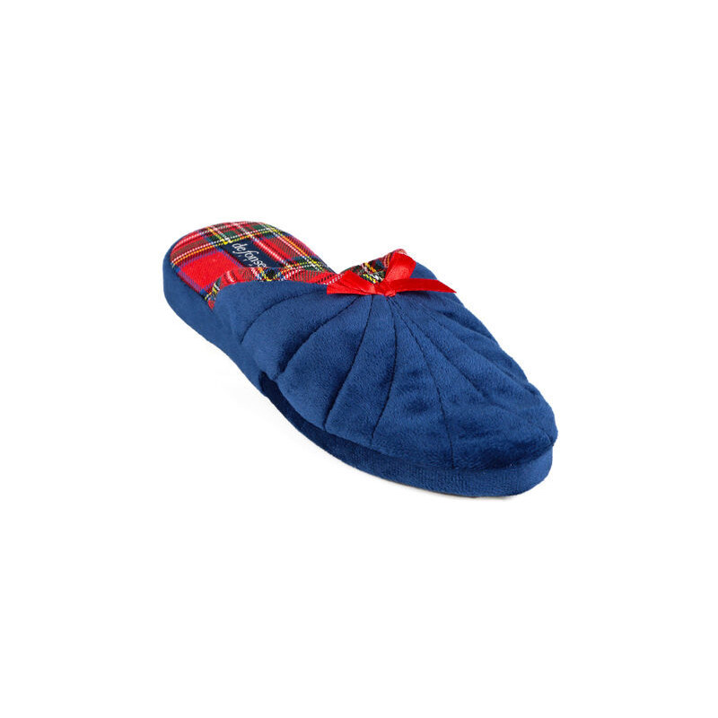De Fonseca Pantofole Da Donna Stampa Scozzese Blu Taglia 36/37