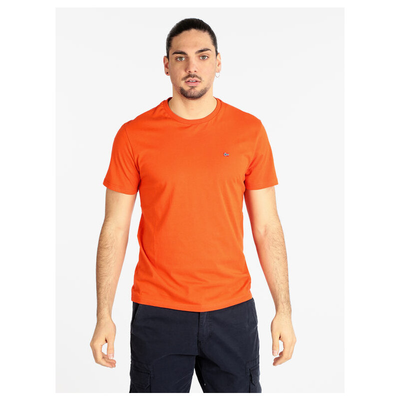Napapijri Salis Ss Sum T-shirt Uomo In Cotone Manica Corta Arancione Taglia Xl