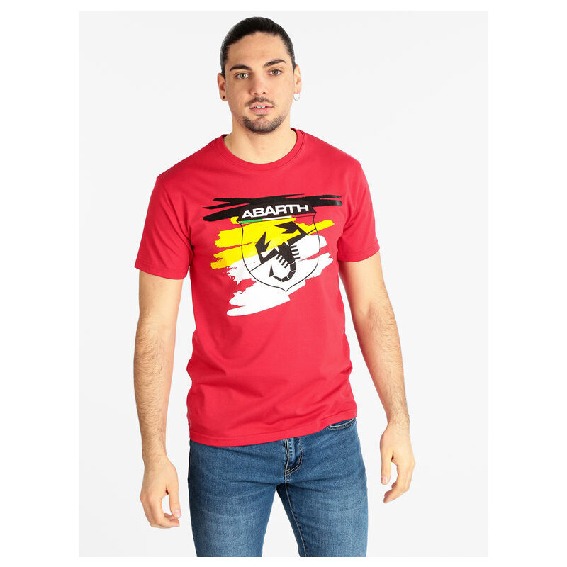 Abarth T-shirt Manica Corta Uomo In Cotone Rosso Taglia Xxl