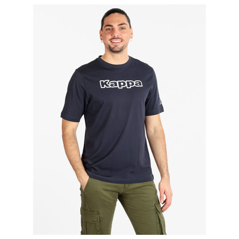 Kappa T-shirt Uomo Slim Fit In Cotone Manica Corta Blu Taglia L