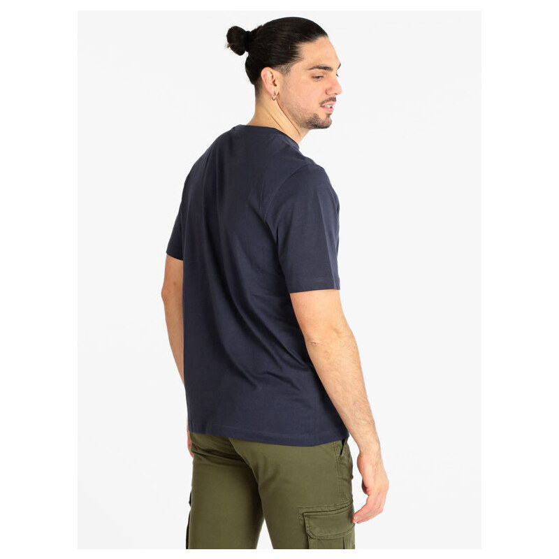 Kappa T-shirt Uomo Slim Fit In Cotone Manica Corta Blu Taglia L