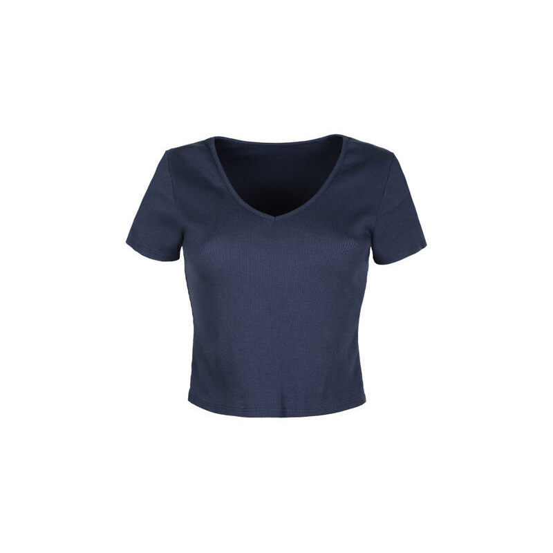 Solada T-shirt Manica Corta Donna a Costine Blu Taglia Unica