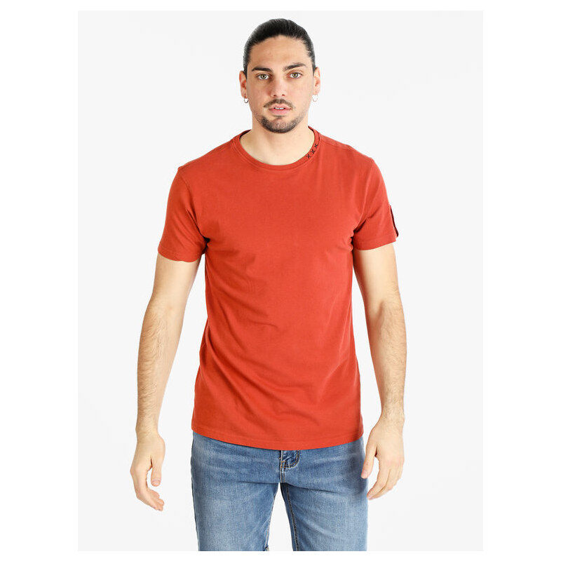 Baci & Abbracci T-shirt Uomo Manica Corta In Cotone Marrone Taglia M