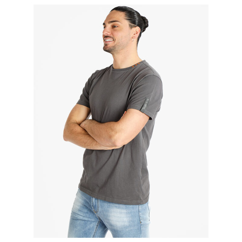 Baci & Abbracci T-shirt Uomo Manica Corta In Cotone Grigio Taglia Xl