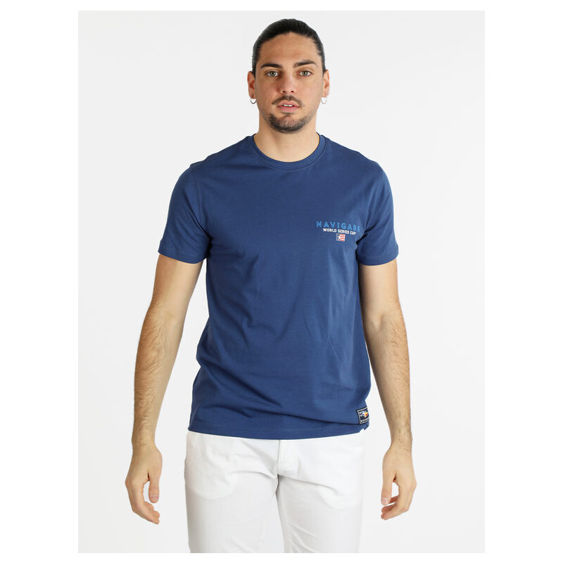 Navigare T-shirt Girocollo Manica Corta Uomo Blu Taglia L