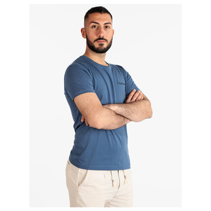 Renato Balestra T-shirt Uomo Manica Corta In Cotone Blu Taglia M
