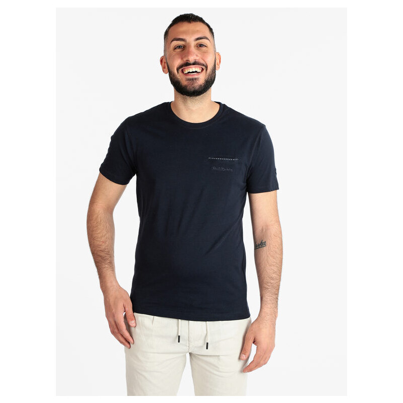 Renato Balestra T-shirt Manica Corta Uomo Con Taschino Blu Taglia Xl