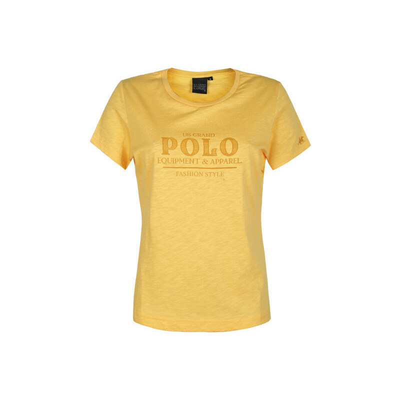 U.S. Grand Polo T-shirt Manica Corta Donna Con Scritta Giallo Taglia L