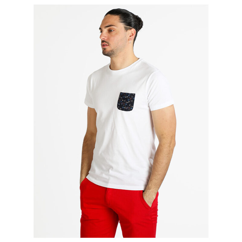 Coveri Collection T-shirt Manica Corta Uomo Con Taschino Bianco Taglia Xxl