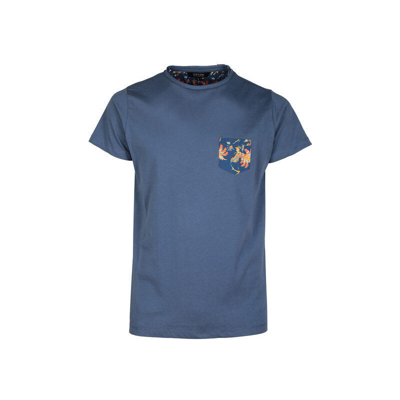 Coveri Collection T-shirt Uomo Manica Corta Con Taschino Blu Taglia L