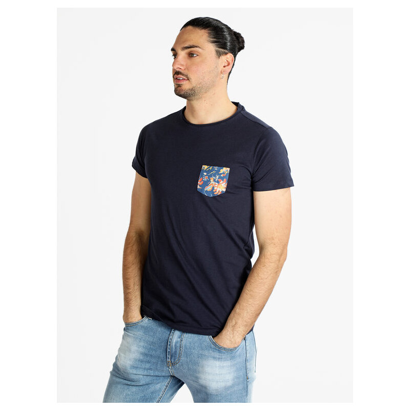 Coveri Collection T-shirt Uomo Manica Corta Con Taschino Blu Taglia Xl