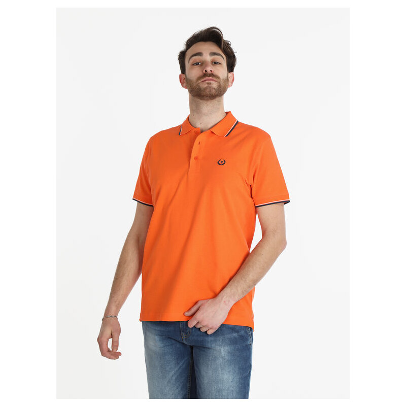 Be Board Polo Da Uomo Manica Corta Con Logo Arancione Taglia S