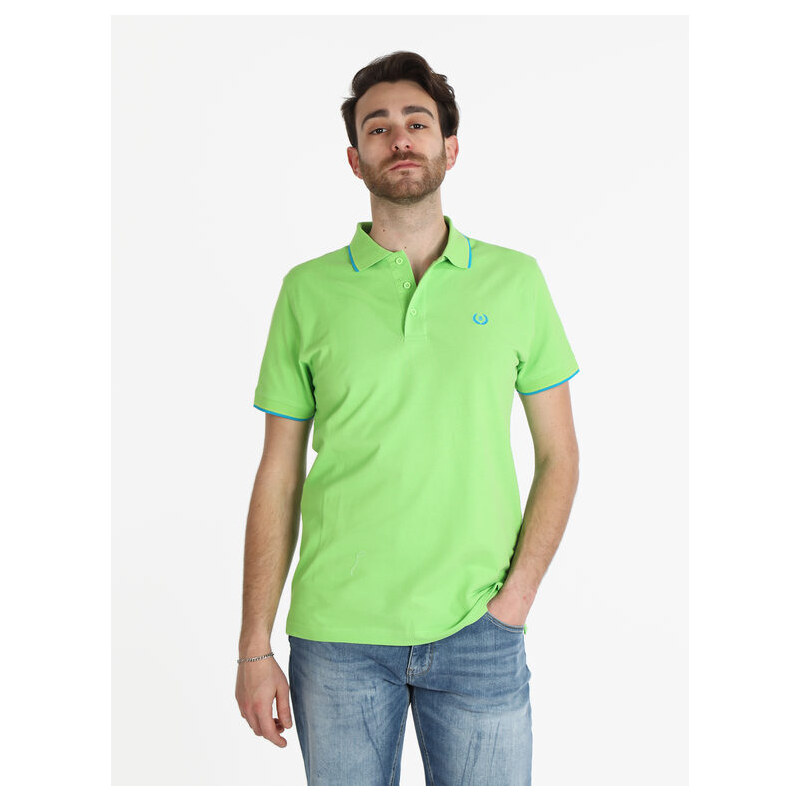 Be Board Polo Da Uomo Manica Corta Con Logo Verde Taglia L 